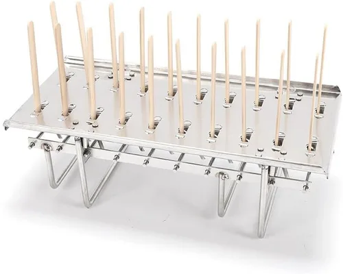 Vista 5 de 20 moldes de acero inoxidable para helados y paletas congeladas, soporte para palitos de helado + cepillo de limpieza