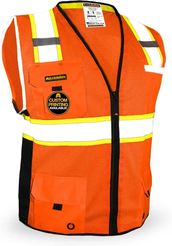 Vista 6 de KwikSafety BIG KAHUNA Safety Vest Class 2 ANSI OSHA Hi Vis Reflective Vest