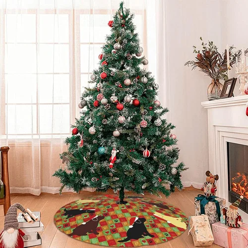 Vista 7 de Falda de árbol de Navidad de 30 pulgadas, edredón de cachorros labrador, decoraciones navideñas para fiestas festivas interiores y exteriores