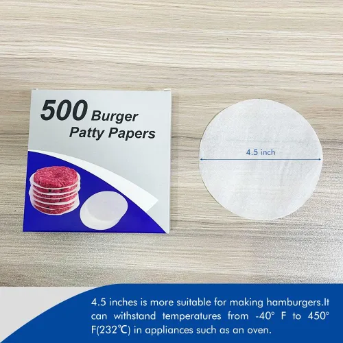 Vista 6 de Burger Patty - Juego de 500 almohadillas antiadherentes para papel de pergamino de hamburguesa