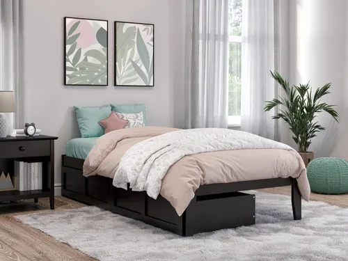 Vista 14 de AFI, Colorado - Cama de plataforma Queen con 2 cajones de almacenamiento, color espresso