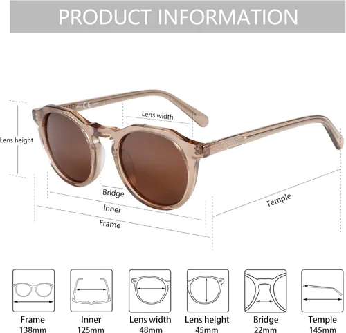 Vista 11 de ZENOTTIC Gafas de sol polarizadas redondas vintage para hombres y mujeres con protección UV400