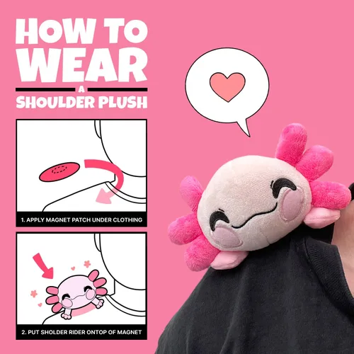 Vista 7 de Youtooz Youtooz Plush Collection - Jinete de hombro de 6 pulgadas de Axolotl magnético suave coleccionable