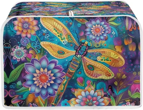 Vista 9 de Fundas decorativas para tostadora de notas musicales otoñales de 2 rebanadas para electrodomésticos de cocina pequeños, cubierta reversible