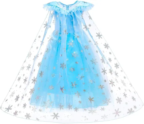 Vista 3 de Princess Costumes Birthday Party Dress Up for Little Girls with WigCrownMaceGloves Accessories 3-10 Years