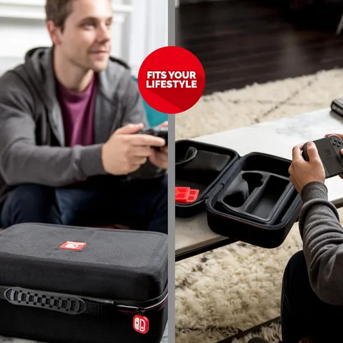 Vista 6 de Nintendo Switch System Carrying Case Protective Deluxe Travel System Case Black Ballistic Nylon Exterior Official Nintendo Licensed Product
