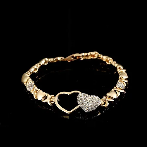 Vista 7 de Giffor Juego de joyas con relleno de oro de 14 quilates para mujer aretes con pulseras regalos Metal