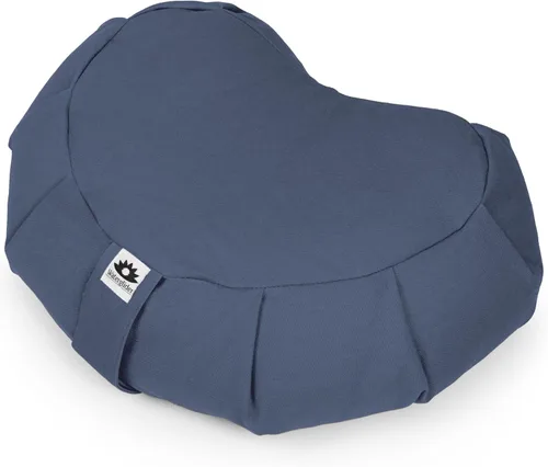Vista 10 de Cojín de meditación (antracita) media luna, relleno de cáscara de trigo sarraceno, almohada o cojines de piso, asiento de yoga, Zafu, fabricado