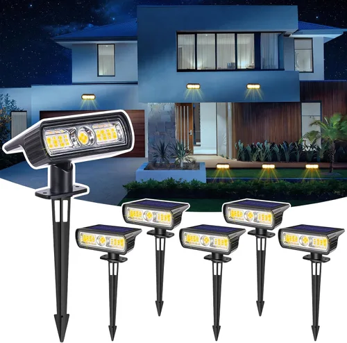Vista 11 de Toodour Foco solar para exteriores, paquete de 2 luces solares para exteriores con 2 modos, luces de inundación impermeables alimentadas por energía