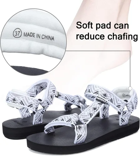 Vista 5 de CIOR - Sandalias deportivas para mujer, ligeras, con soporte de arco y plantilla estilo tapete de yoga ideales para exteriores, senderismo y agua