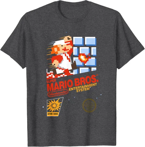 Vista 28 de Super Mario Dashin - Camiseta gráfica de acción, ajuste clásico, cuello redondo, color negro