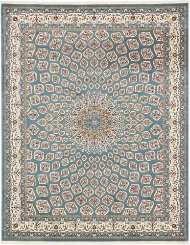 Vista 26 de Unique Loom Narenj Collection - Alfombra clásica con diseño de medallón texturizado tradicional, 3 x 5 pies, 1 pulgada, rectangular, color Azul
