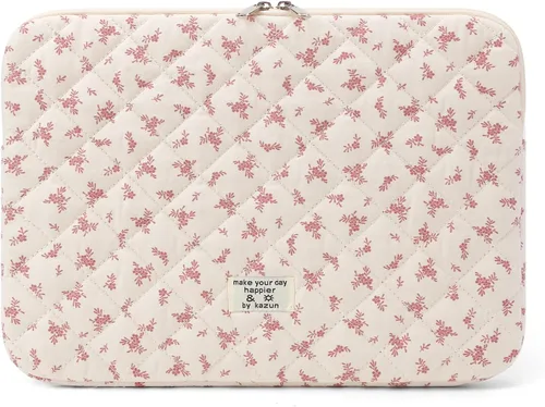 Vista 11 de Funda acolchada para laptop de 15 a 15.6 pulgadas, bonita funda protectora acolchada para computadora portátil con estampado floral para MacBook