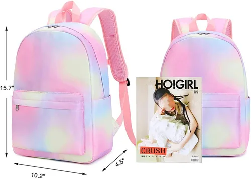 Vista 5 de CAMTOP Juego de morral y lonchera para niñas de preescolar y primaria
