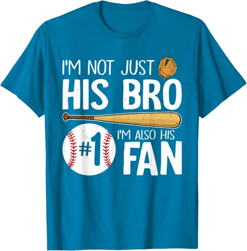 Vista 9 de Camiseta Baseball Brother I'm Not Just His Bro I'm His Number One Fan, Negro