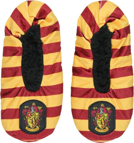 Vista 2 de Bioworld Pantuflas de Harry Potter Gryffindor House Crest Calcetines con suela antideslizante para mujeres y hombres, tamaño grande, Gryffindor