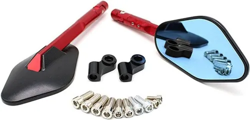 Vista 6 de Espejos traseros universales para motocicleta, espejos retrovisores CNC para Kawasaki para VERSYS 1000 ER6N para Yamaha XTZ 250 FZ6R para Suzuki Azul