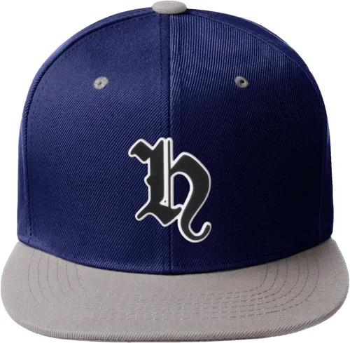 Vista 710 de Daxton Gorra clásica con visera de billete plano con letras del alfabeto inglés antiguo de la A a la Z