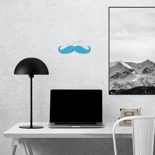 Vista 7 de 2 calcomanías de vinilo impermeables de alta calidad sin fondo para bigote en blanco (azul azul), calcomanías de vinilo impermeables de alta calidad