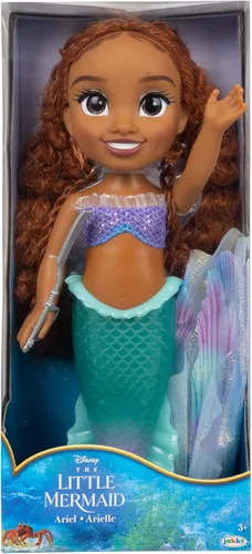 Vista 4 de The Little Mermaid Disney Little Mermaid Movie - Impresionante muñeca Ariel de 15 pulgadas con cola iridiscente nacarada y aletas de tela brillante