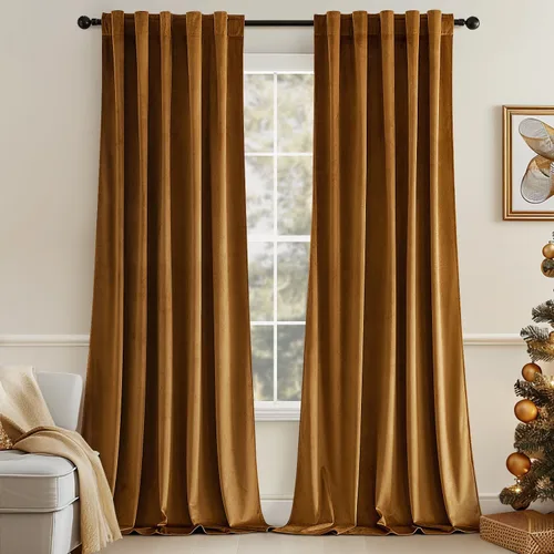 Vista 52 de MIULEE Cortinas de terciopelo de 84 pulgadas de largo, juego de 2 paneles para dormitorio, con pestaña trasera plisada, de lujo, aislamiento