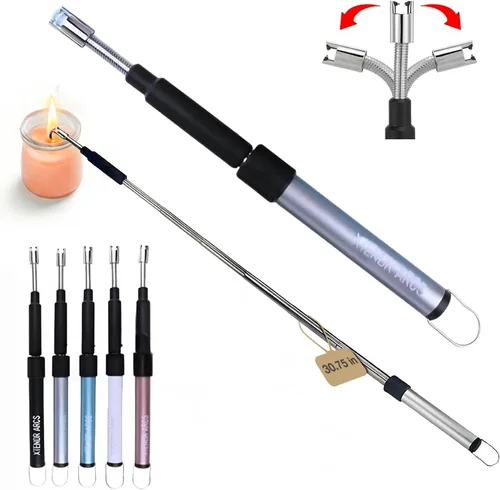 Vista 10 de V2 Encendedor de arco extra largo extensible de 2.5 pies, estufa de chimenea sin llama, cuello largo para luz piloto, parrilla, hoguera, cocina