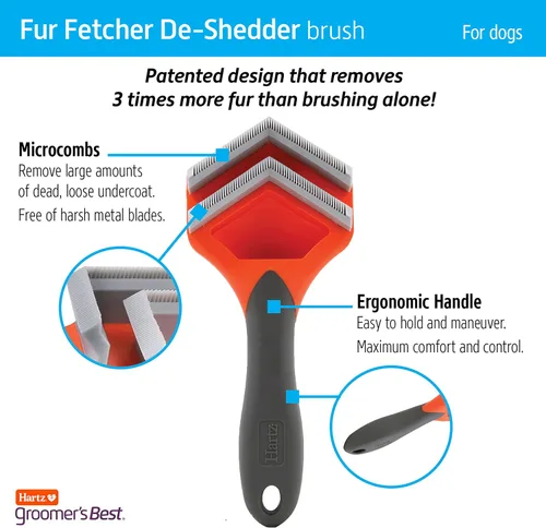 Vista 5 de Hartz Groomer's Best Fur Fetcher De-Shedder - Cepillo para perro, color negro