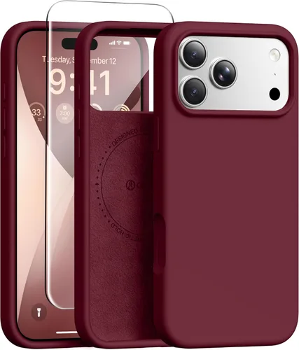 Vista 257 de GONEZ Funda magnética para iPhone 12 Case / 12 Pro Case, compatible con MagSafe, [protector de pantalla + protector de lente de cámara], funda