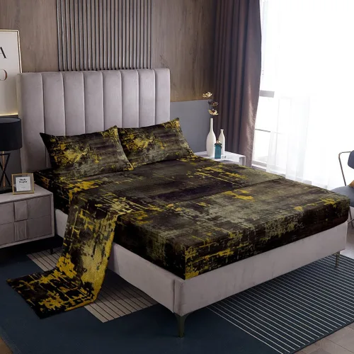 Vista 18 de Erosebridal Juego de sábanas tamaño individual con estampado de teñido anudado en acuarela, degradado beige y gris, para niños y adolescentes, juego