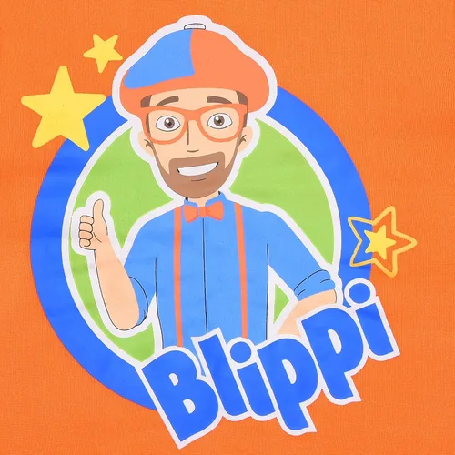 Vista 2 de Blippi Sudadera con capucha y cremallera para niños pequeños y pequeños color azulnaranja