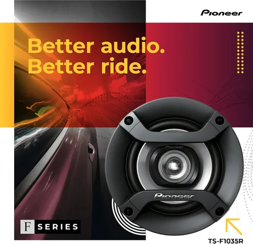 Vista 2 de PIONEER F-Series TS-F1035R - Altavoces de 2 vías de 4 pulgadas (par) - 150 W máximo, sonido equilibrado + agudos suaves, gran reemplazo original