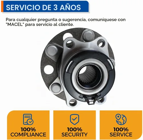Vista 7 de PAROD 512333 Buje de rueda trasera y conjunto de rodamiento compatible con Jeep Compass 4WD 2007-2017, Jeep Patriot 4WD 2007-2017, Dodge Caliber AWD