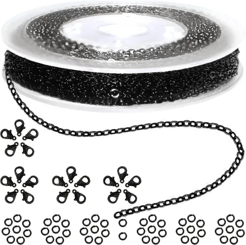 Vista 21 de Jishi Cadena de serpiente de oro de 33 pies de 0.047 in, cadenas para hacer joyas, collares, pulseras, suministros de joyería, hallazgos – Rollo