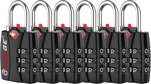 Vista 20 de Forge Cerraduras de equipaje aprobadas por la TSA - Negro 2 PK