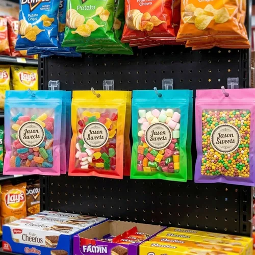 Vista 7 de 100 piezas de bolsas de mylar resellables, bolsas de almacenamiento de alimentos de color degradado, bolsas de cremallera de papel de aluminio