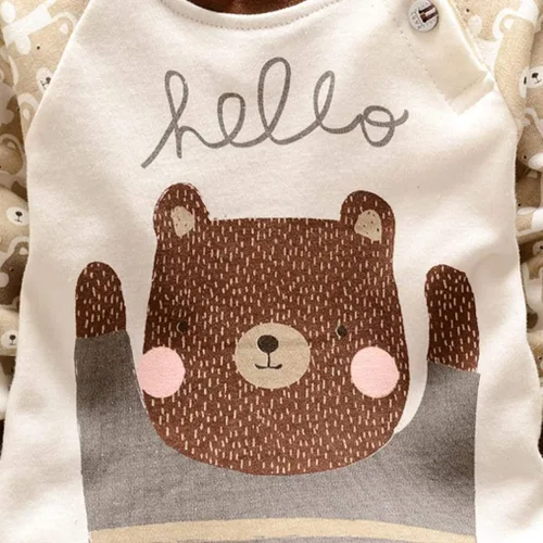 Vista 3 de Conjunto de ropa de otoño para bebés de 0 a 3 años de edad, con capucha de dibujos animados y pantalones