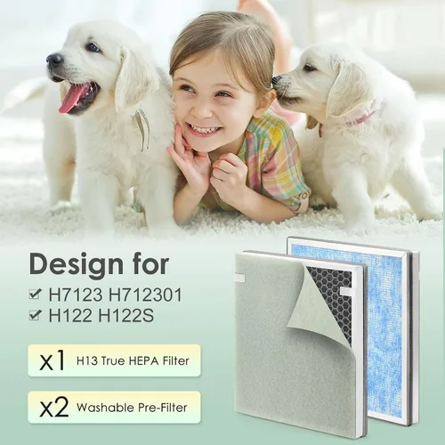 Vista 3 de H7123101 H211 - Filtro de repuesto compatible con el purificador de aire Govee H7123 y Homvana H211 H211S y Govee-Life H7123101, filtros HEPA