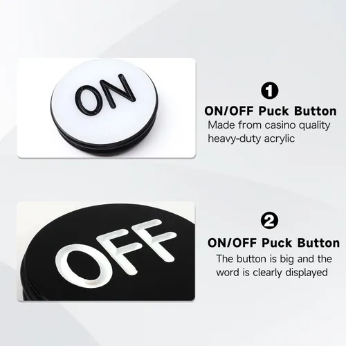 Vista 5 de GSE 3" Double-Sided Casino Grade Acrylic Craps ON/Off Puck Buttons 1 unidad