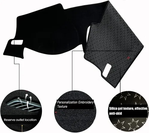 Vista 2 de Funda para salpicadero ajustable negra para consola central, tapete protector parasol compatible con Honda 11 Civic 2021 2022 Coupé (borde negro)