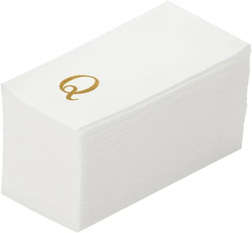 Vista 40 de Luxenap Toallas de invitados de tacto de lino de 15.8 X 7.9 pulgadas, 50 toallas de mano con letras - Letra dorada "S", fuente sans serif