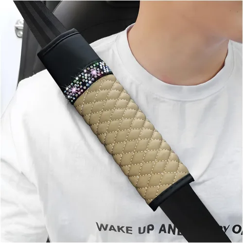 Vista 17 de zipelo 2 fundas para cinturón de seguridad de automóvil, almohadillas de cuero transpirable que protegen tu cuello, correas de arnés para una