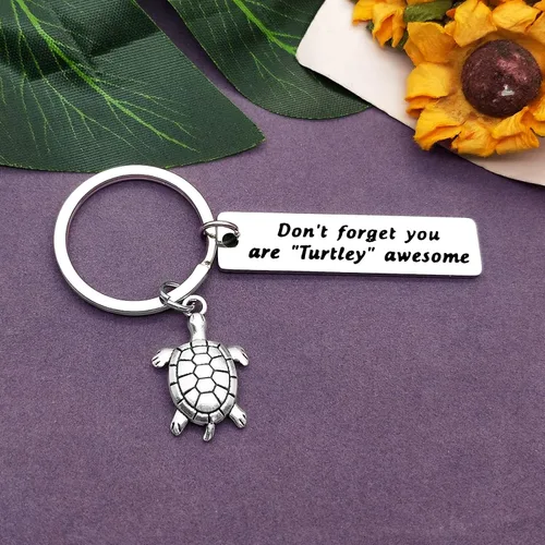 Vista 6 de Vadaka Turtle Lover - Llavero inspirador de tortuga para niñas, hijas, niños, mar, océano, regalo, joyería motivacional para hombres y mujeres