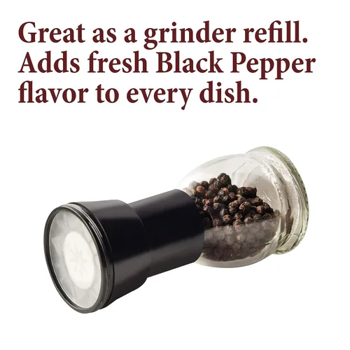 Vista 3 de The Spice Way Whole Tellicherry Black Peppercorns, Recambio de molinillo de 4 onzas a granel Whole Tellicherry peppercorns for fresh grinding