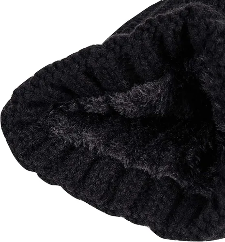 Vista 3 de PAGE ONE Womens Winter Thick Cable Knit Beanie Faux Fur Pom Hat Fleece Lined Skull Cap