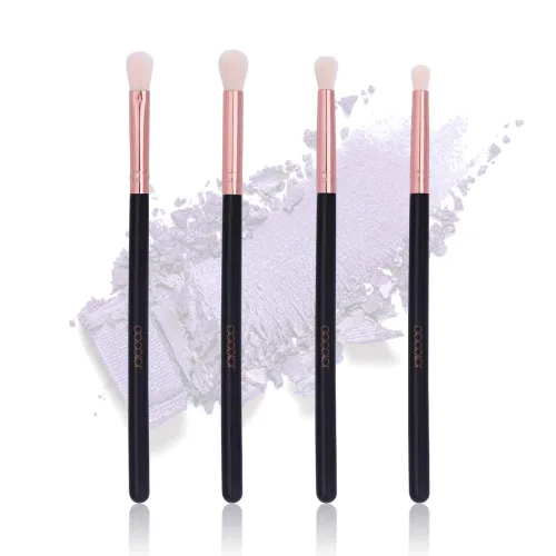 Vista 8 de docolor Juego de brochas de sombra de ojos, mango de madera de oro rosa negro con oro rosa