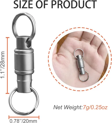 Vista 2 de Llavero de titanio de liberación rápida, llavero desmontable para hombres y mujeres, llavero accesorio para bolso