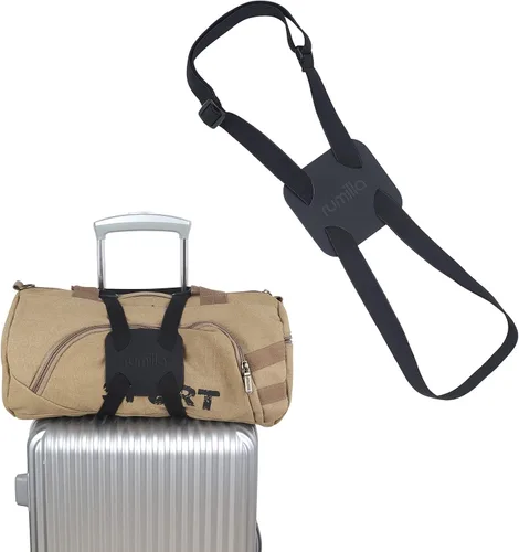 Vista 7 de Correas de equipaje, conector de equipaje, correas para maleta, cinturón de maleta ajustable resistente, accesorio de viaje para conectar su Negro