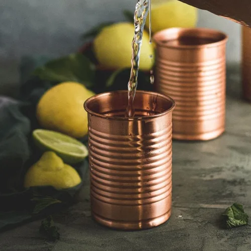 Vista 8 de Kosdeg Juego de 2 latas de cóctel de cobre de 12 onzas, elegidas por bartenders profesionales, diseño de lata de frijoles, juego de tazas de cobre