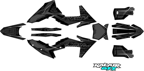 Vista 3 de Kit de gráficos para KTM Motocross 4-Stroke 250 SX-F, 350 SX-F y 450 SX-F (2023) Rugged Series Cyan 16 Mil - Adhesivo para motocicleta Dirt Pit