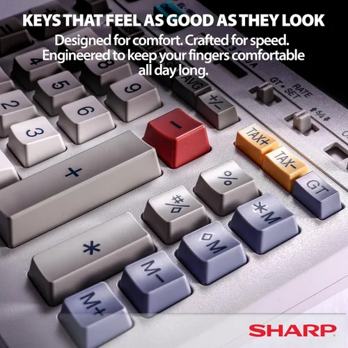 Vista 7 de Sharp EL-1801V calculadora-impresora compacta de 12 dígitos